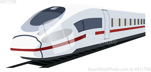 Image of Vector illustration of white metro train.