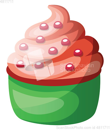 Image of Redvelvet cupcake with chocolate frostingillustration vector on 