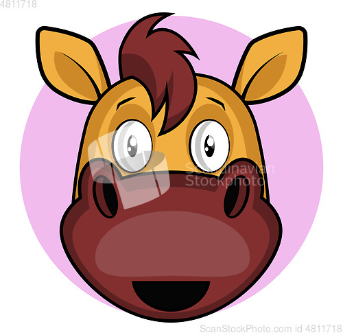 Image of Simple cartoon horse vector illustartion on white background