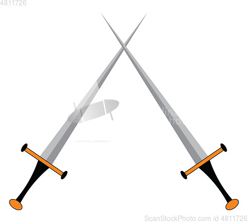 Image of Two sharp weapons used for the combat sports called fencing vect