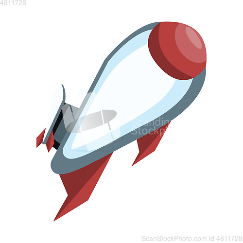 Image of White and red rocket vector illustration on white background