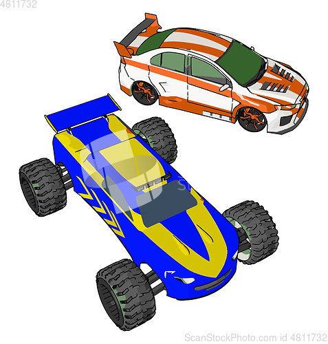 Image of The Battery operated car vector or color illustration