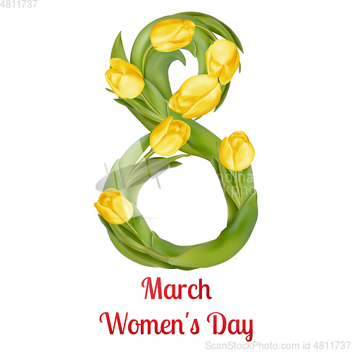 Image of Womens Day greeting card. EPS 10