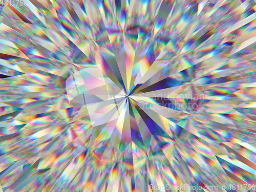 Image of diamond structure extreme closeup and kaleidoscope