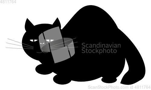 Image of Black cat vector color illustration.