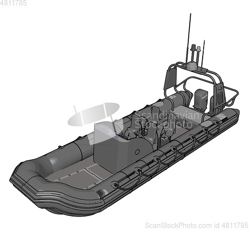 Image of 3D vector illustration on white background  of a military inflat