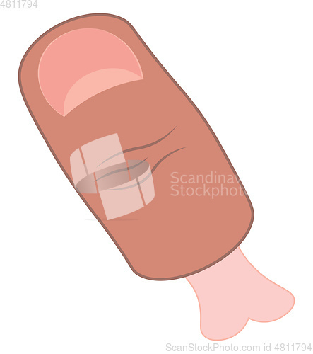 Image of Impression of the thumb finger with visible joint bone vector co