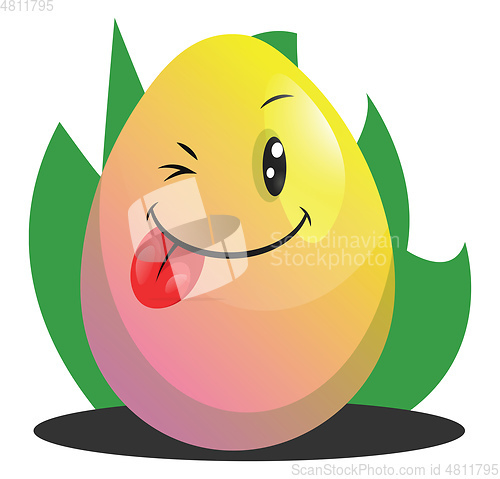 Image of Easter egg winking and smiling illustration web vector on a whit