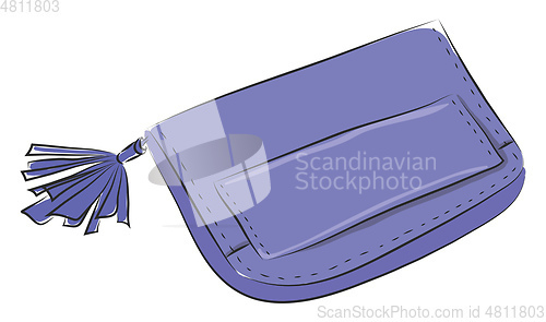 Image of Violet kids wallet with pocket  vector illustration on white bac