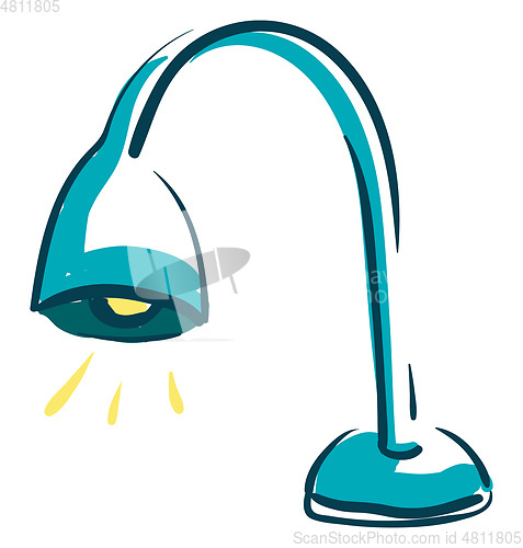 Image of A blue lamp with yellow light, vector color illustration.