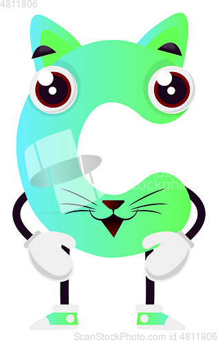 Image of Green letter C vector illustration on white background