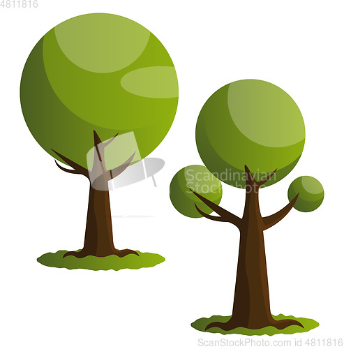 Image of Couple of green trees vector illustration on white background