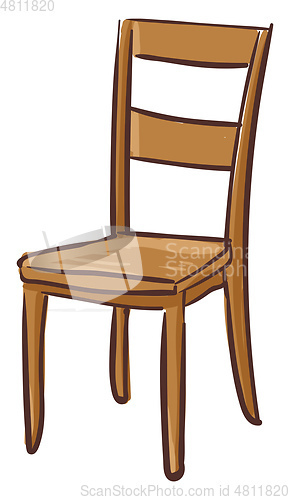 Image of A brown wooden chair vector or color illustration