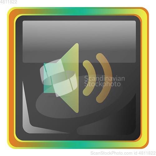 Image of Speaker grey vector icon illustration with colorful details on w