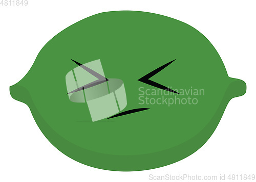 Image of Emoji sad green lime vector or color illustration