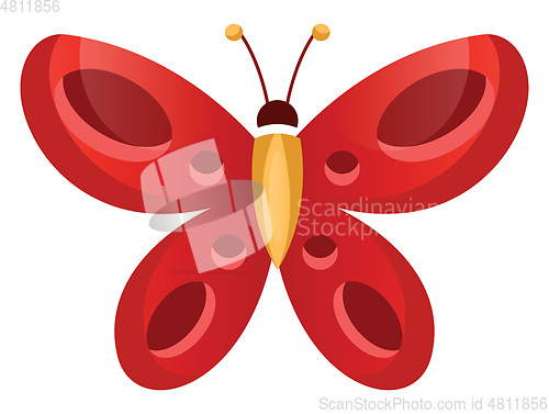 Image of Red butterfly vector illustration on a white background