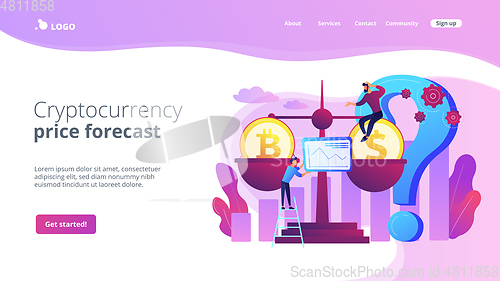 Image of Bitcoin price prediction concept landing page