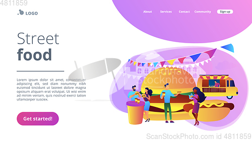 Image of Street food concept landing page.