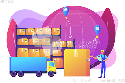 Image of Transit warehouse concept vector illustration