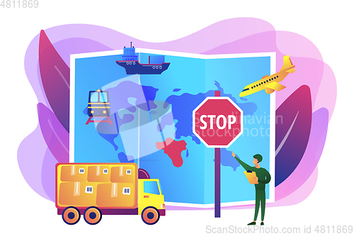 Image of Embargo regulation concept vector illustration