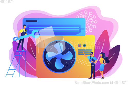 Image of Air conditioning and refrigeration services concept vector illustration