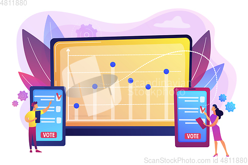 Image of Electronic voting concept vector illustration