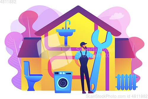 Image of Plumber services concept vector illustration