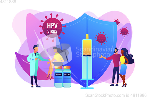 Image of HPV vaccination concept vector illustration