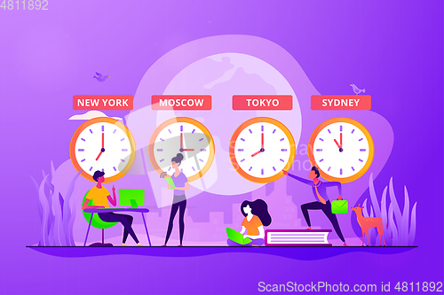 Image of Time zones concept vector illustration