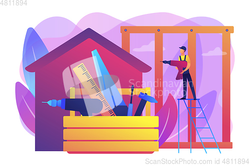 Image of Carpenter services concept vector illustration