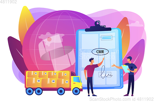 Image of Road transport documents concept vector illustration