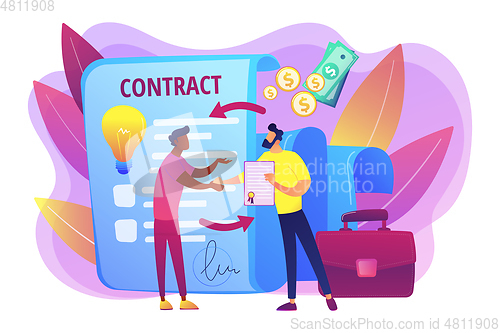 Image of Licensing contract concept vector illustration