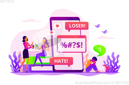 Image of Cyberbullying concept vector illustration