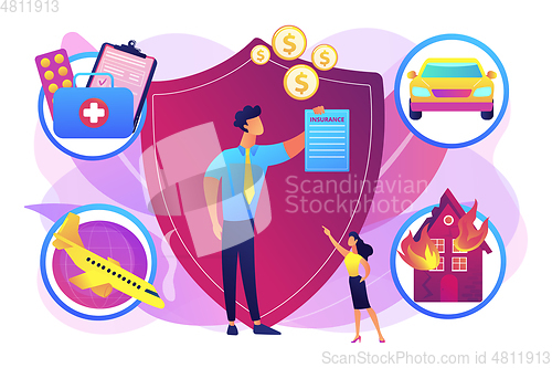 Image of Insurance broker concept vector illustration