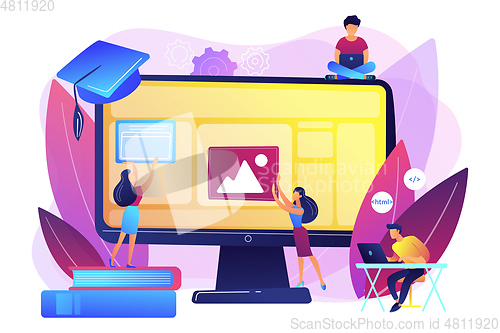 Image of Web development courses concept vector illustration