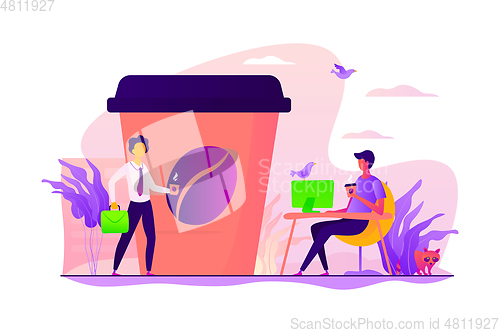 Image of Take away coffee concept vector illustration.