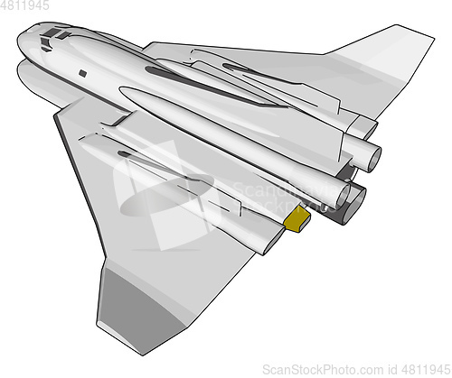 Image of White fantasy space shuttle vector illustration on white backgro