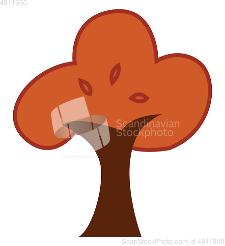 Image of Painting of a beautiful brown tree vector or color illustration