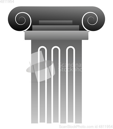 Image of Vector illustration of a grey greek pillar on white background