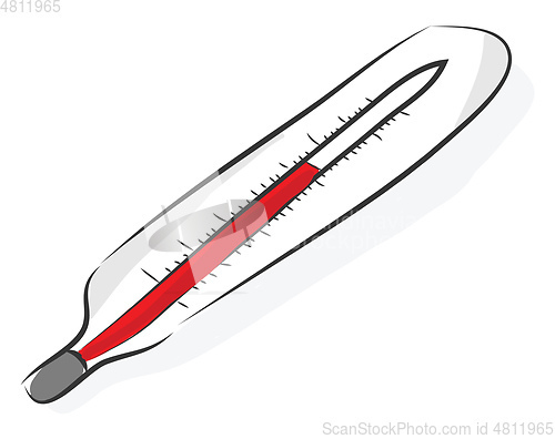 Image of Simple cartoon of a thermometer vector illustration on white bac