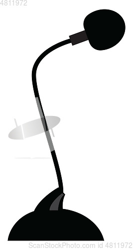 Image of Black-colored cartoon microphone mounted on a stand vector or co