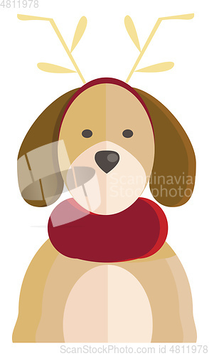 Image of A dog with animal costume vector or color illustration