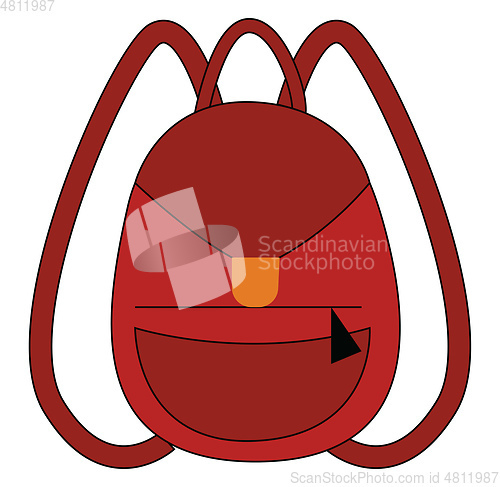 Image of Red backpack for school illustration print vector on white backg