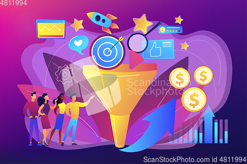 Image of Marketing funnel concept vector illustration.