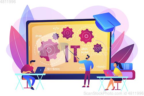 Image of Information technology courses concept vector illustration