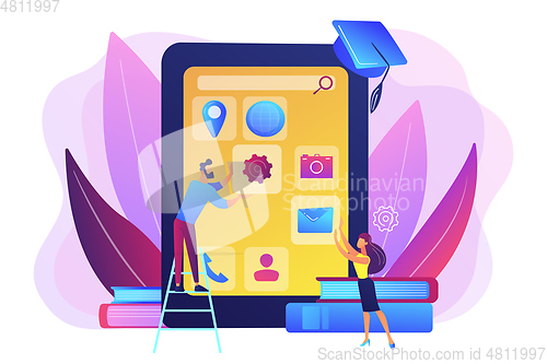 Image of Mobile app development courses concept vector illustration