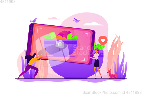 Image of Food blogging concept vector illustration.