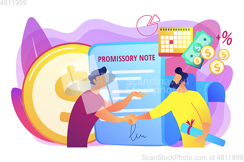 Image of Promissory note concept vector illustration