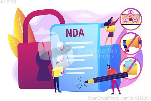 Image of Nondisclosure agreement concept vector illustration