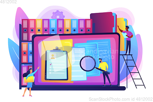 Image of Records management concept vector illustration